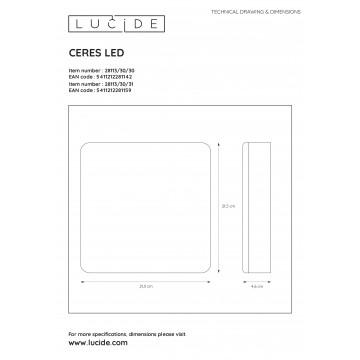 Схема с размерами Lucide 28113/30/30