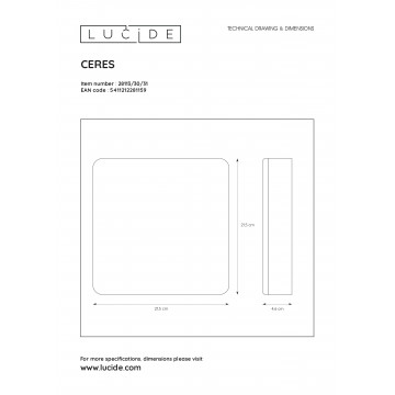 Схема с размерами Lucide 28113/30/31