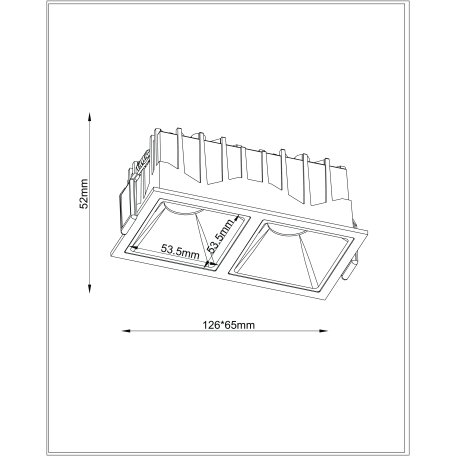 Схема с размерами Maytoni DL043-02-10W4K-SQ-W