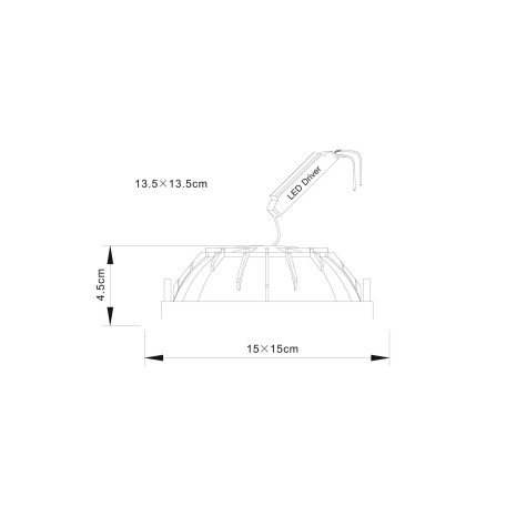 Схема с размерами Arte Lamp A7412PL-1WH