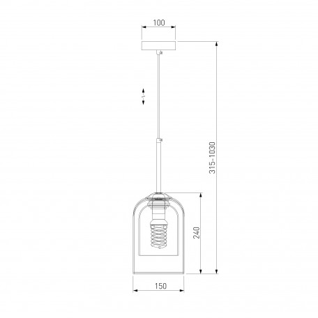 Схема с размерами Eurosvet 50228/1 янтарный