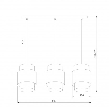 Схема с размерами TK Lighting 6541 Boho Black