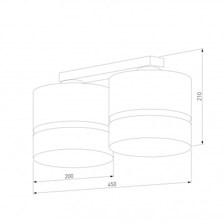 Схема с размерами TK Lighting 6692 Paglia