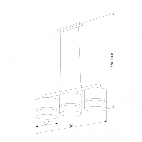 Схема с размерами TK Lighting 6694 Paglia