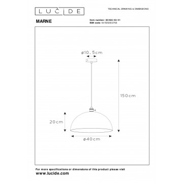 Схема с размерами Lucide 30485/40/41