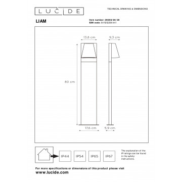 Схема с размерами Lucide 29898/80/29