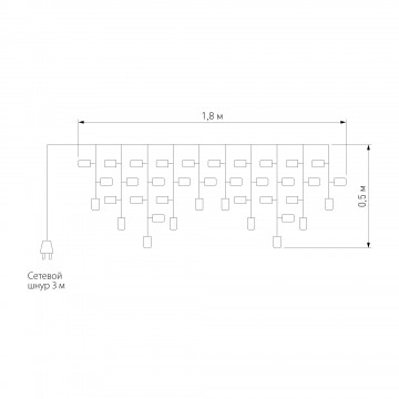 Схема с размерами Eurosvet 100-001 мульти 1,8*0,5м IP20