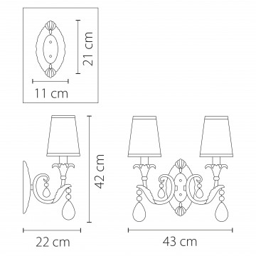 Схема с размерами Lightstar 691622