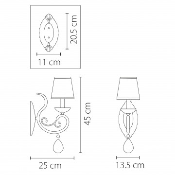 Схема с размерами Lightstar 693614