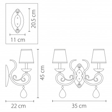 Схема с размерами Lightstar 693624