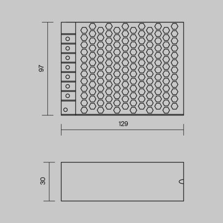 Схема с размерами Maytoni PSL006-150W-48V-IP20