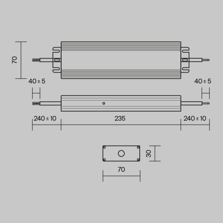 Схема с размерами Maytoni PSL008-150W-48V-IP67