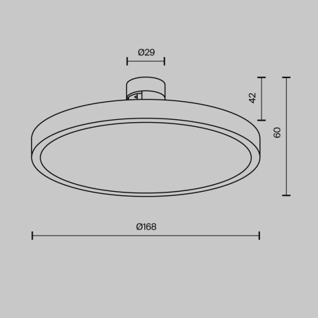 Схема с размерами Maytoni TR153-1-10W3K-B