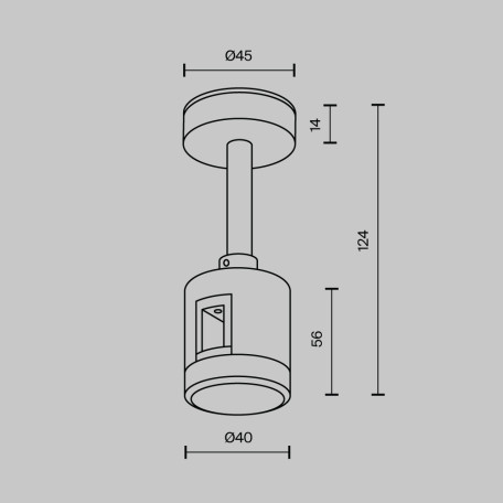 Схема с размерами Maytoni TRA156C-IPC1-B