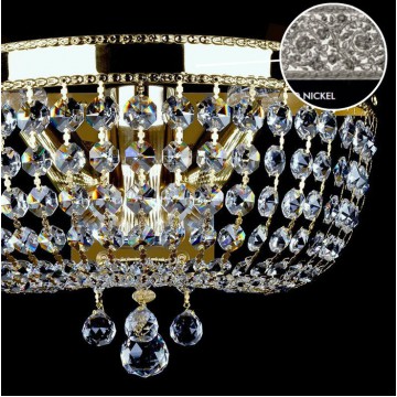 Бра Artglass CIARA DIA 300 NICKEL SP, 2xE14x40W, никель, прозрачный, металл, кристаллы SPECTRA Swarovski