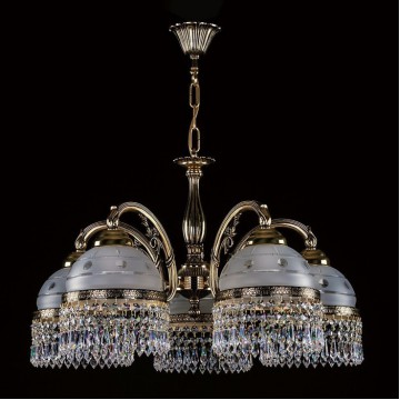 Подвесная люстра Artglass CASSANDRA V. BRASS ANTIQUE CE, 5xE14x60W