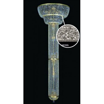 Потолочная люстра Artglass COLUMN DIA 800 NICKEL SP, 24xE14x40W