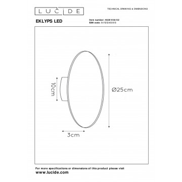 Схема с размерами Lucide 46201/08/02