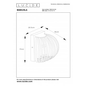 Схема с размерами Lucide 78274/01/33