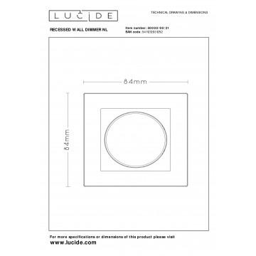 Схема с размерами Lucide 50000/00/31