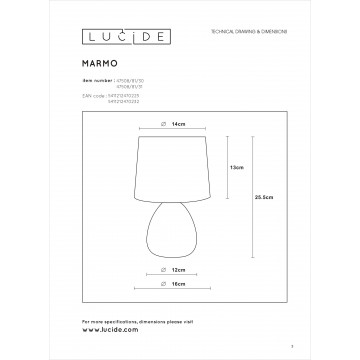 Схема с размерами Lucide 47508/81/30