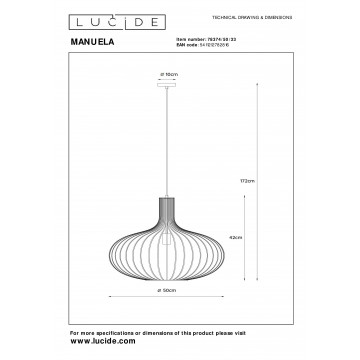 Схема с размерами Lucide 78374/50/33