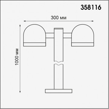 Схема с размерами Novotech 358116