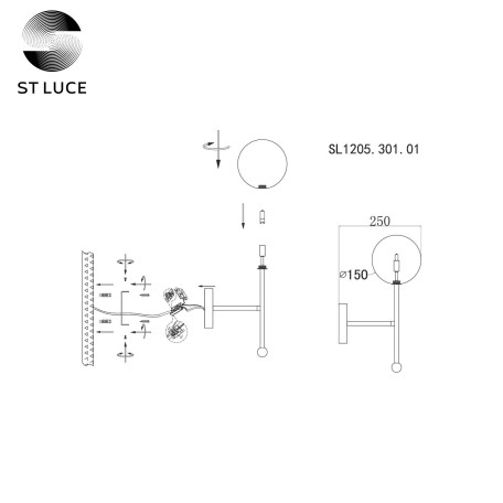 Схема с размерами ST Luce SL1205.301.01