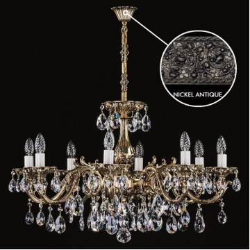 Подвесная люстра Artglass CR 0011/08/30 NICKEL ANTIQUE CE, 8xE14x40W