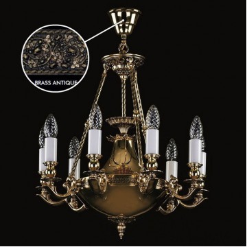 Подвесная люстра Artglass DAFNE BRASS ANTIQUE, 9xE14x40W