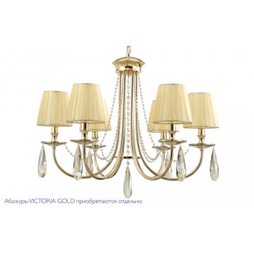 Подвесная люстра Crystal Lux VICTORIA SP6 GOLD/AMBER 3340/306, 6xE14x60W - миниатюра 5