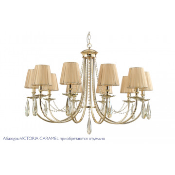 Подвесная люстра Crystal Lux VICTORIA SP10 GOLD/AMBER 3340/310, 10xE14x60W - миниатюра 6