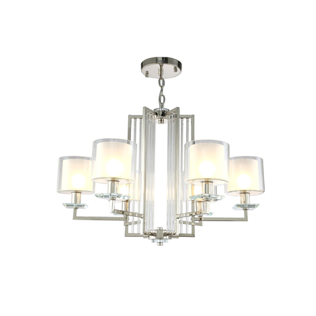 Подвесная люстра Crystal Lux NICOLAS SP-PL6 NICKEL/WHITE 3400/306, 6xE14x60W