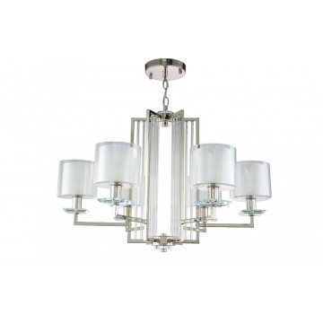 Подвесная люстра Crystal Lux NICOLAS SP-PL6 NICKEL/WHITE 3400/306, 6xE14x60W - миниатюра 2