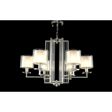 Подвесная люстра Crystal Lux NICOLAS SP-PL6 NICKEL/WHITE 3400/306, 6xE14x60W - миниатюра 4