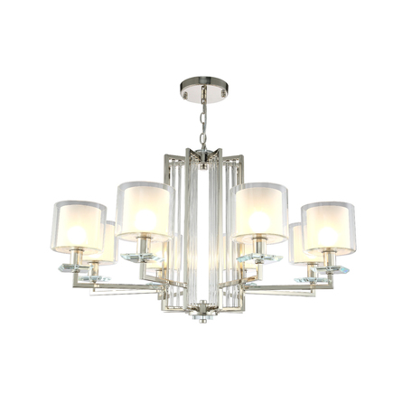 Подвесная люстра Crystal Lux NICOLAS SP-PL8 NICKEL/WHITE 3400/308, 8xE14x60W