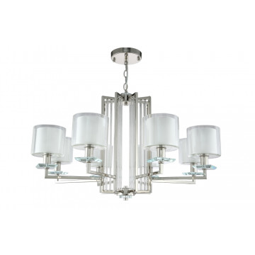 Подвесная люстра Crystal Lux NICOLAS SP-PL8 NICKEL/WHITE 3400/308, 8xE14x60W - миниатюра 2