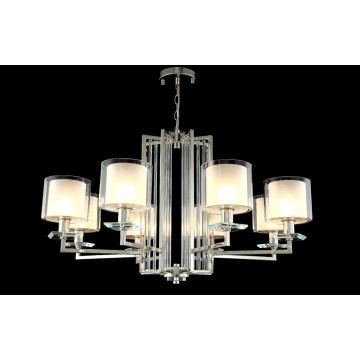 Подвесная люстра Crystal Lux NICOLAS SP-PL8 NICKEL/WHITE 3400/308, 8xE14x60W - миниатюра 4