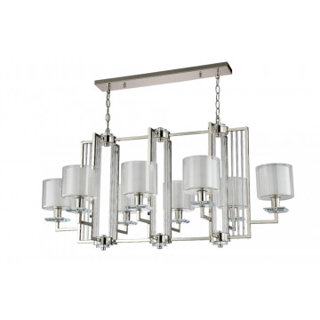 Подвесная люстра Crystal Lux NICOLAS SP8 L1000 NICKEL/WHITE 3400/308L, 8xE14x60W - миниатюра 2