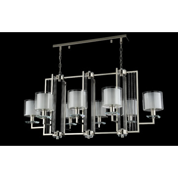 Подвесная люстра Crystal Lux NICOLAS SP8 L1000 NICKEL/WHITE 3400/308L, 8xE14x60W - миниатюра 3