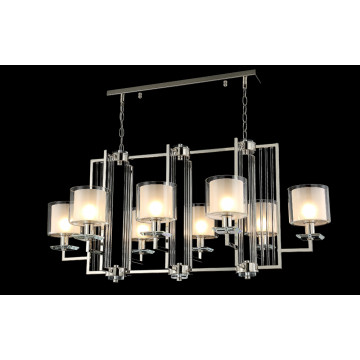 Подвесная люстра Crystal Lux NICOLAS SP8 L1000 NICKEL/WHITE 3400/308L, 8xE14x60W - миниатюра 4