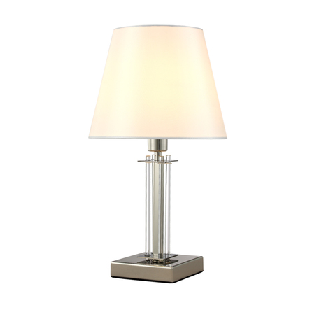 Настольная лампа Crystal Lux NICOLAS LG1 NICKEL/WHITE 3400/501, 1xE14x60W