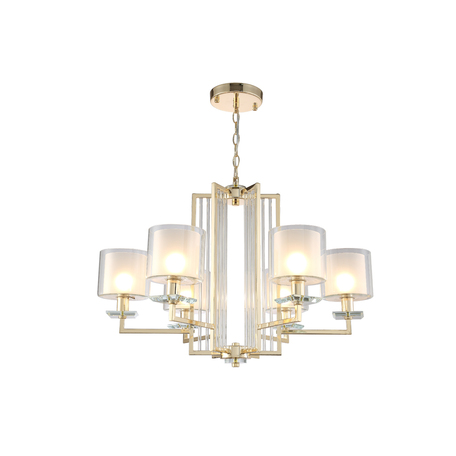 Подвесная люстра Crystal Lux NICOLAS SP-PL6 GOLD/WHITE 3401/306, 6xE14x60W - миниатюра 1