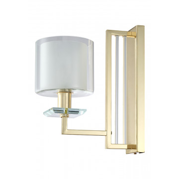 Бра Crystal Lux NICOLAS AP1 GOLD/WHITE 3401/401, 1xE14x60W - миниатюра 2