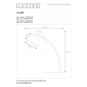 Схема с размерами Lucide 03613/01/30