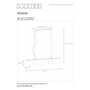 Схема с размерами Lucide 03413/05/41