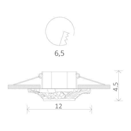 Схема с размерами Arte Lamp A5285PL-1WG