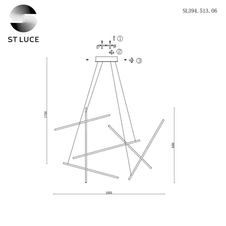 Схема с размерами ST Luce SL394.513.06