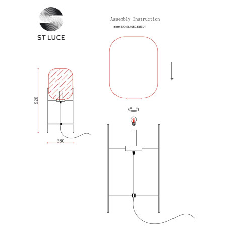 Схема с размерами ST Luce SL1050.515.01