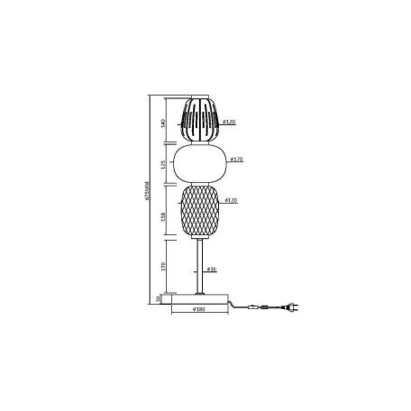 Схема с размерами Maytoni MOD267TL-L28G3K